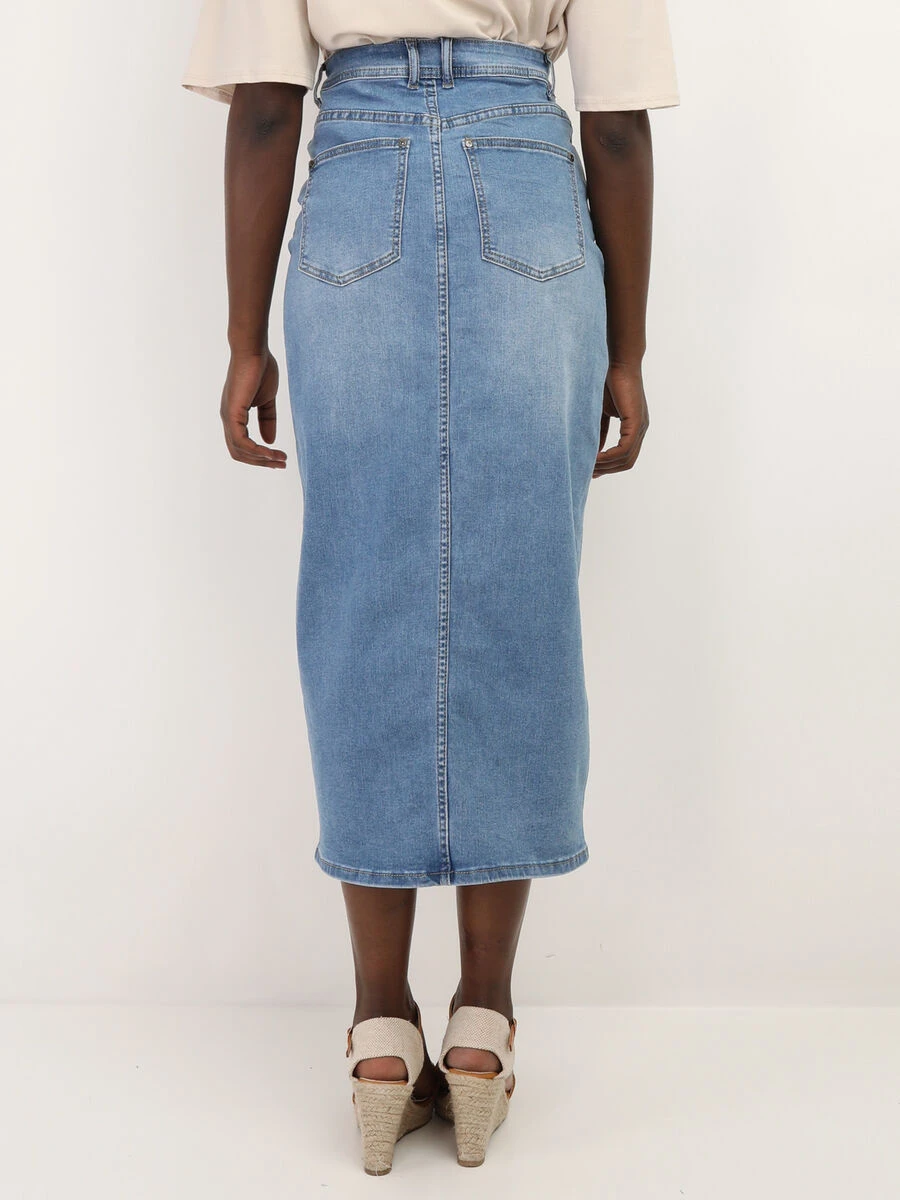 Jupe En Denim Mi-longue Et Fendue 2 Jupe En Denim Mi-longue Et Fendue – Image 2