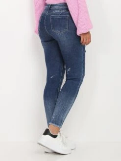 Jeans Skinny Tâcheté Effet Destroy -Look De Femme Soldes Boutique O05 A207 BLU 2