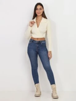 Jeans Skinny Push-up -Look De Femme Soldes Boutique O07 A201 BLU 3