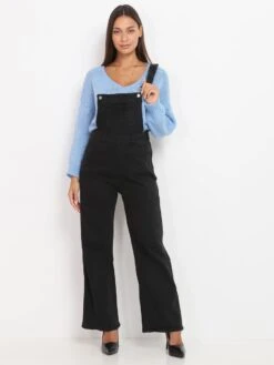 Salopette En Jeans -Look De Femme Soldes Boutique O12 KW290 BLK 4