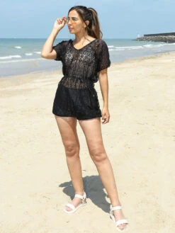 Short En Jeans -Look De Femme Soldes Boutique O14 597 BLK 4