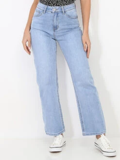 Jeans Mom évasé Et Délavé