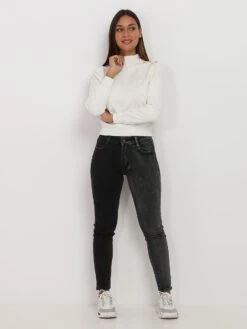Jeans Bicolore -Look De Femme Soldes Boutique O17 B1198 DKGRY 3