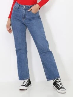 Jeans Mom Droit En Coton
