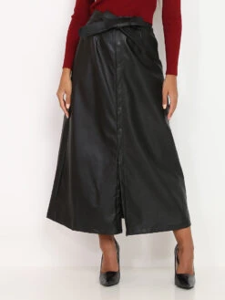 Jupe Trapèze à Boutons En Simili