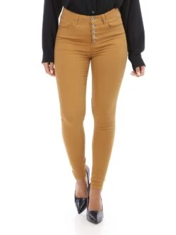 Jeans Taille Mi-haute à Boutons