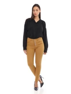 Jeans Taille Mi-haute à Boutons 5 Jeans Taille Mi-haute à Boutons -Look De Femme Soldes Boutique O20 DZ359 29 CML 3