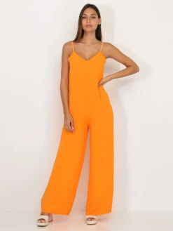 Combinaison Fluide Orange évasée Orange -Look De Femme Soldes Boutique O23 6083 ORG 3
