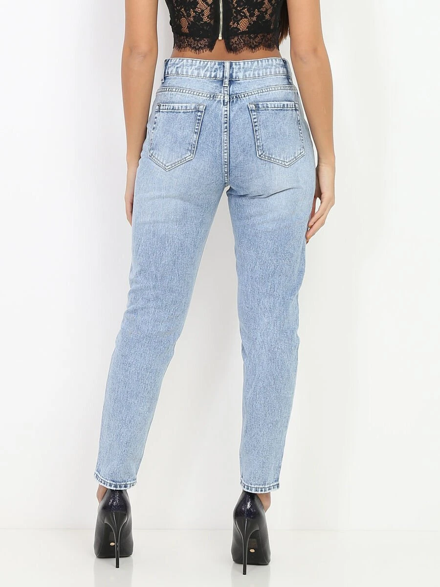 Jeans Taille Haute à Coupe Droite 2 Jeans Taille Haute à Coupe Droite – Image 2