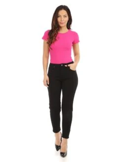 Jeans Coupe Skinny -Look De Femme Soldes Boutique P13 PSA2425 B BLK 3