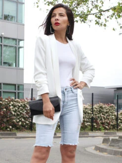 Short En Jean Long Destroy -Look De Femme Soldes Boutique P15 652 LTBLU 4