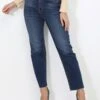 Jeans Mom à Bords Effilochés