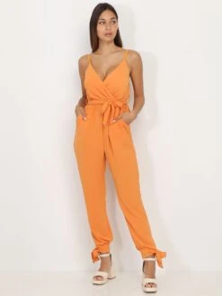 Combinaison Cache-coeur Orange à Cheville Nouée Orange -Look De Femme Soldes Boutique P23 6399 ORG 3