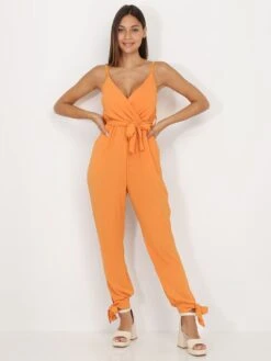 Combinaison Cache-coeur Orange à Cheville Nouée Orange -Look De Femme Soldes Boutique P23 6399 ORG 4