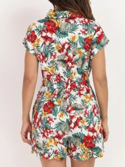 Combi-short à Imprimé Exotique 6 Combi-short à Imprimé Exotique -Look De Femme Soldes Boutique P28 3582 WHT 3