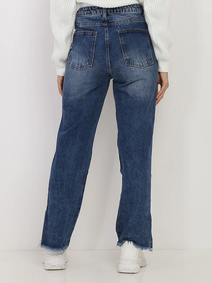 Jeans Large Destroy à Fentes 2 Jeans Large Destroy à Fentes – Image 2