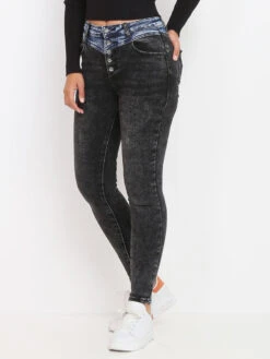 Jeans Skinny Bicolore Délavé