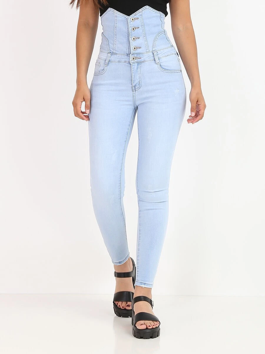 Jeans Taille Haute à Boutons 2 Jeans Taille Haute à Boutons – Image 2