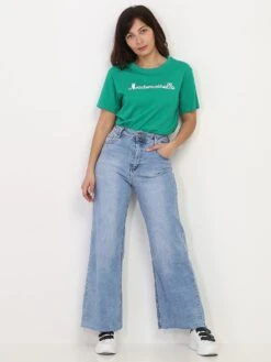 Jeans Wide Leg à Taille Haute 7 Jeans Wide Leg à Taille Haute -Look De Femme Soldes Boutique Q08 A305 BLU 4