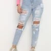 Jeans Taille Haute Et Destroy