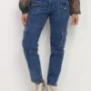 Jean Boyfriend à Poches Style Cargo
