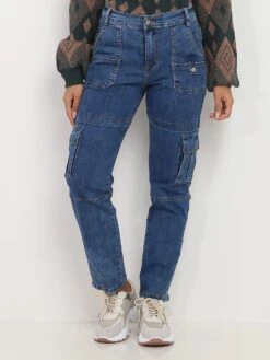 Jean Boyfriend à Poches Style Cargo