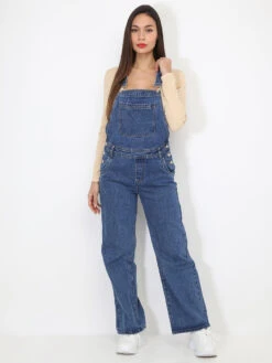 Salopette Ample En Jeans -Look De Femme Soldes Boutique Q17 D1609 BLU 3