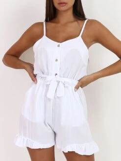 Combi-short à Volants Et à Boutons