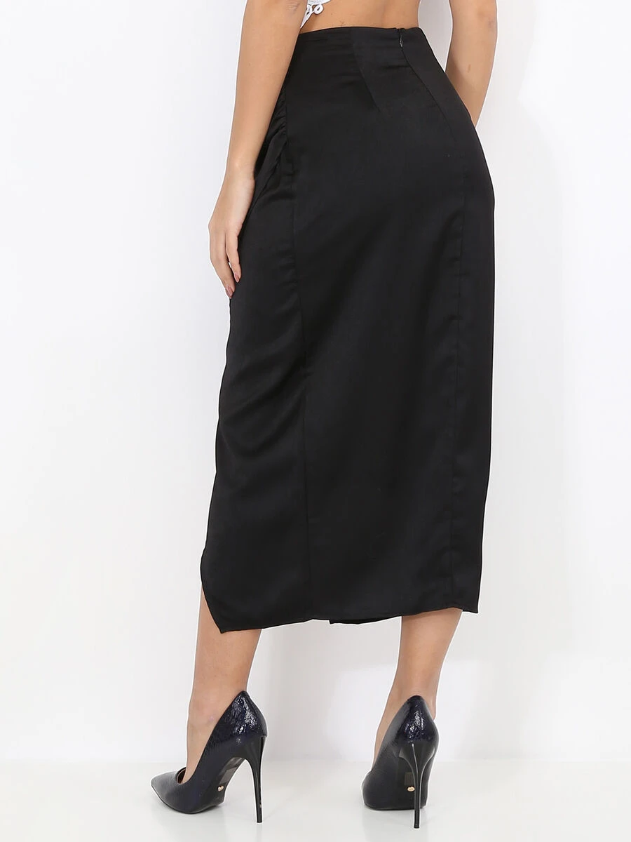 Jupe Portefeuille à Fronces 2 Jupe Portefeuille à Fronces – Image 2