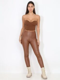 Bustier Court Corset à Zip -Look De Femme Soldes Boutique R07 15003 5 BRW 3