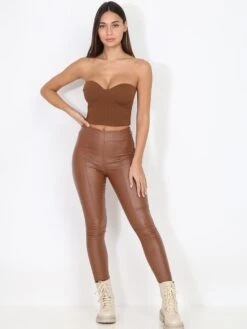 Bustier Court Corset à Zip -Look De Femme Soldes Boutique R07 15003 5 BRW 4