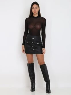 Body En Toile Moulant -Look De Femme Soldes Boutique R18 21831 BLK 3