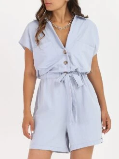 Combi-short Ceinturée à Boutons