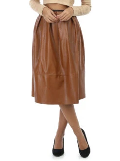 Jupe Mi-longue En Simili