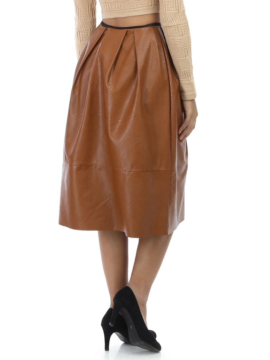 Jupe Mi-longue En Simili 2 Jupe Mi-longue En Simili – Image 2