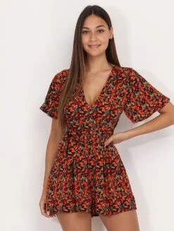 Combi-short Fluide à Motif Fruits