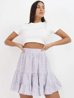 Jupe Fleurie à Volants