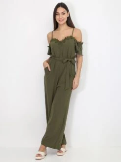 Combinaison Ceinturée Avec Détail Broderie