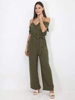 Combinaison Ceinturée Avec Détail Broderie 6 Combinaison Ceinturée Avec Détail Broderie -Look De Femme Soldes Boutique S05 OR5876 KHK 3