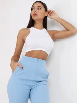 Crop Top En Maille Côtelée