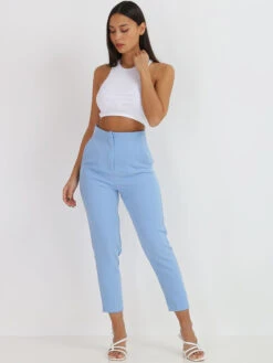 Crop Top En Maille Côtelée 8 Crop Top En Maille Côtelée -Look De Femme Soldes Boutique S09 E115 WHT 4