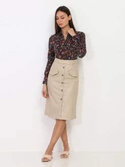 Body Style Chemise à Fleurs -Look De Femme Soldes Boutique S18 AWY0158 NVY 3