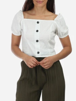 Top à Encolure Carré Et Boutons