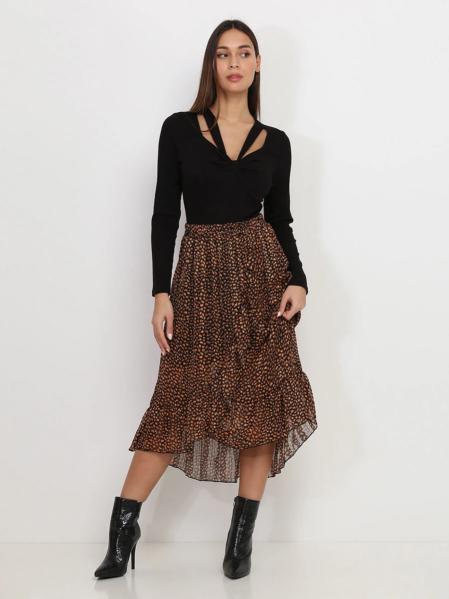 Jupe Style Portefeuille à Imprimé 4 Jupe Style Portefeuille à Imprimé – Image 4