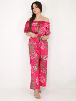 Combinaison à Volants Et Imprimé Tropical