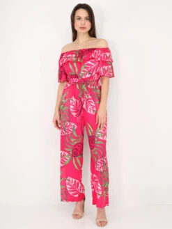 Combinaison à Volants Et Imprimé Tropical -Look De Femme Soldes Boutique T01 PM8332 FSH 4