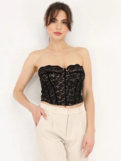 Top Bustier En Dentelle Fleurie