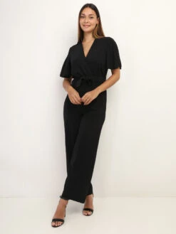 Combinaison Ceinturée à Manches Volantées 6 Combinaison Ceinturée à Manches Volantées -Look De Femme Soldes Boutique T08 82018 BLK 3