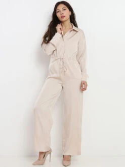 Combinaison Satinée à Pantalon évasé