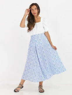 Top à Col Carré Et Noeud Au Dos -Look De Femme Soldes Boutique T15 5588 WHT 3